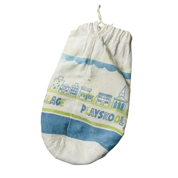 Playskool Village Bag Wooden Block 150 Piece Hotel Railroad Train Town Vintage - Picture 15 of 16